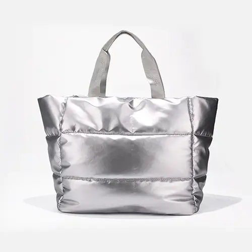 Lightweight Shiny Nylon Tote Bag with Spacious Interior and Padded Design